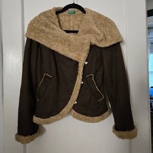 Benetton Shearling Jacket - Size Small - Made in Italy